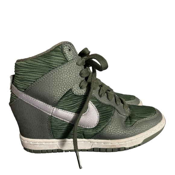 Nike Dunk Sky Hi Wedge Sneakers Green 5.5 - Picture 3 of 8